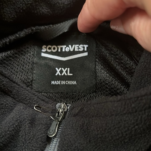 ScotteVest Men's xxl Jacket Fleece 1/4 Zip Black TEC Gear Management pullover - Picture 2 of 10